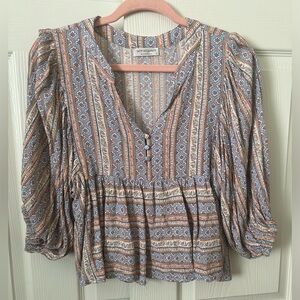 Shop Neighbor bohemian style babydoll top small